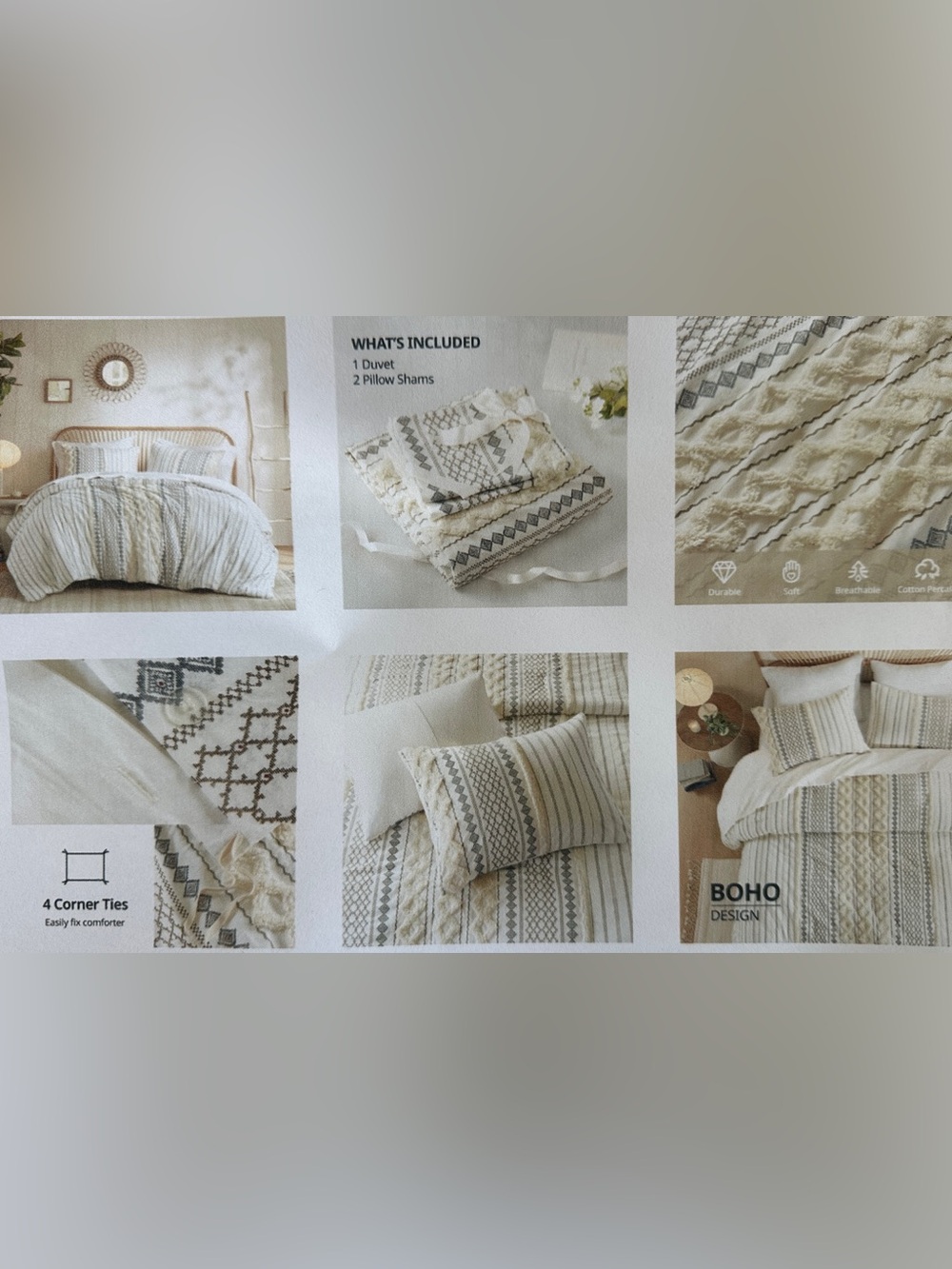 Ink + Ivy King Duvet Cover Set , 2 King pillow shams and throw pillow cover
